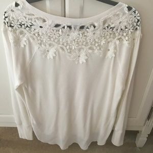 Soft White long sleeve waffle shirt